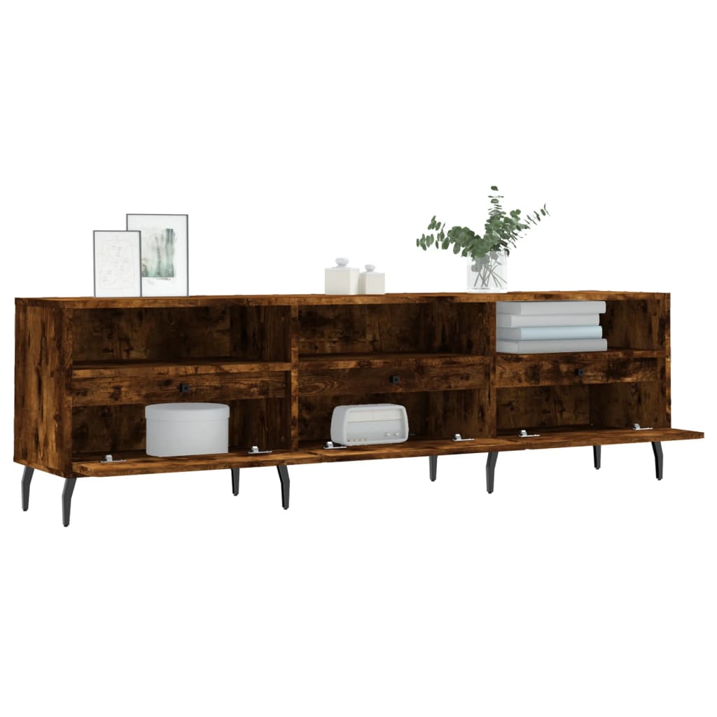 vidaXL TV Cabinet Smoked Oak 150x30x44,5 cm Engineered Wood