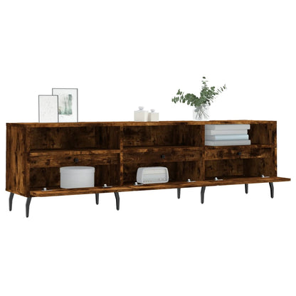 vidaXL TV Cabinet Smoked Oak 150x30x44,5 cm Engineered Wood