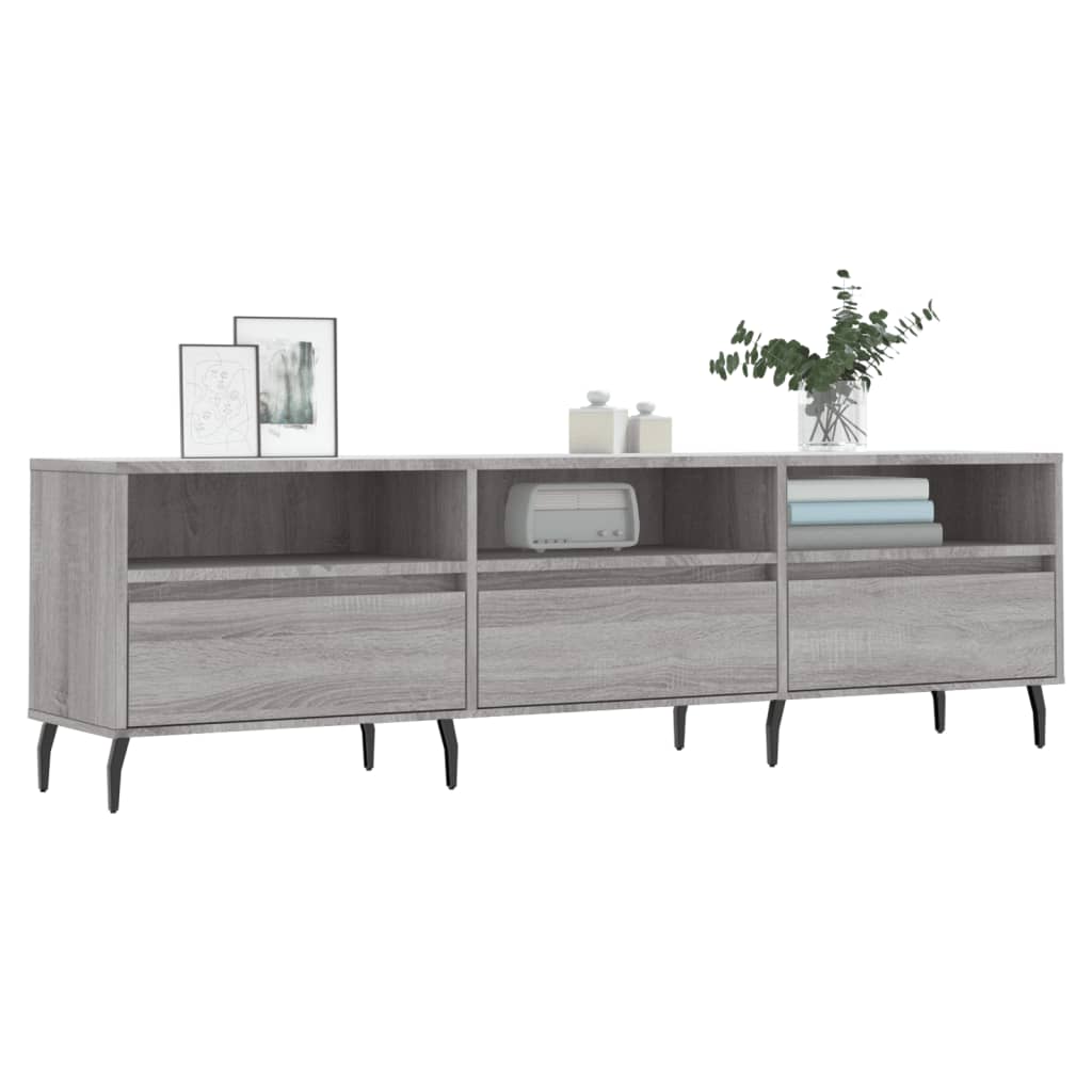 vidaXL TV Cabinet Grey Sonoma 150x30x44,5 cm Engineered Wood