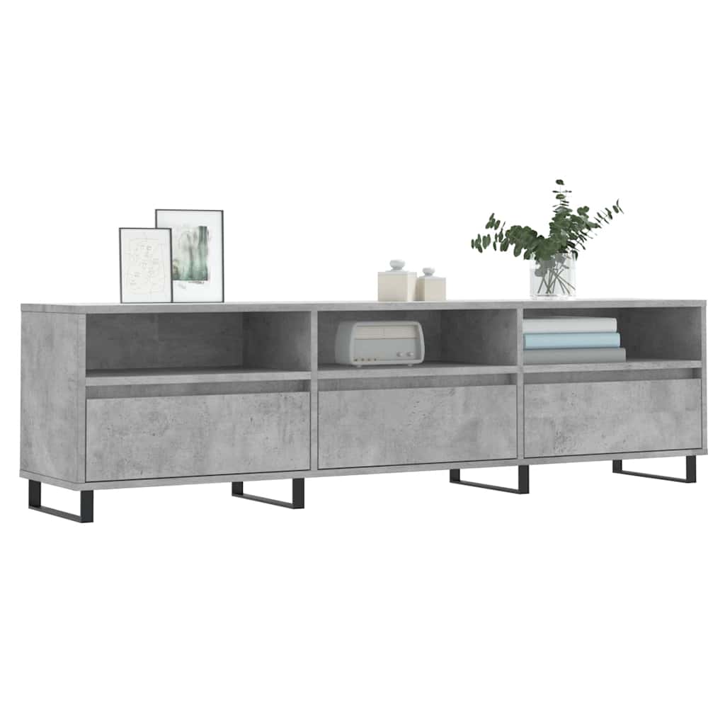 vidaXL TV Cabinet Concrete Grey 150x30x44,5 cm Engineered Wood