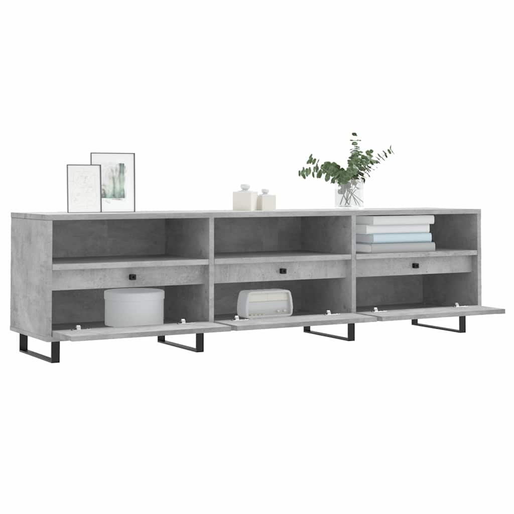 vidaXL TV Cabinet Concrete Grey 150x30x44,5 cm Engineered Wood