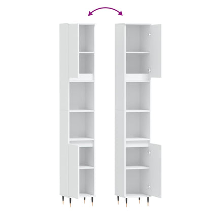 vidaXL Bathroom Cabinet White 30x30x190 cm Engineered Wood