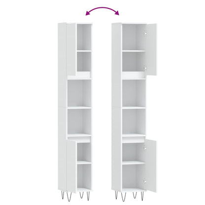 vidaXL Bathroom Cabinet White 30x30x190 cm Engineered Wood