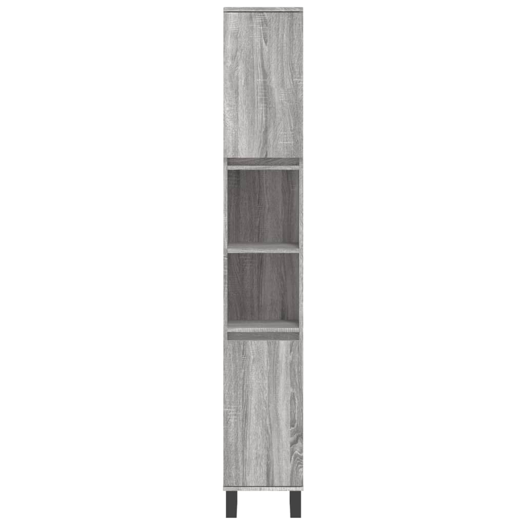 vidaXL Bathroom Cabinet Grey Sonoma 30x30x190 cm Engineered Wood