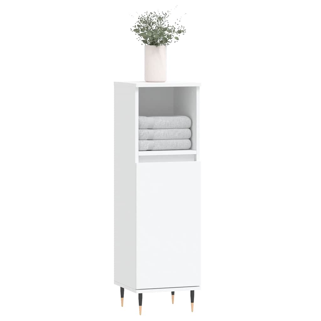 vidaXL Bathroom Cabinet White 30x30x100 cm Engineered Wood