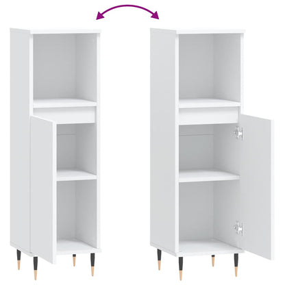 vidaXL Bathroom Cabinet White 30x30x100 cm Engineered Wood