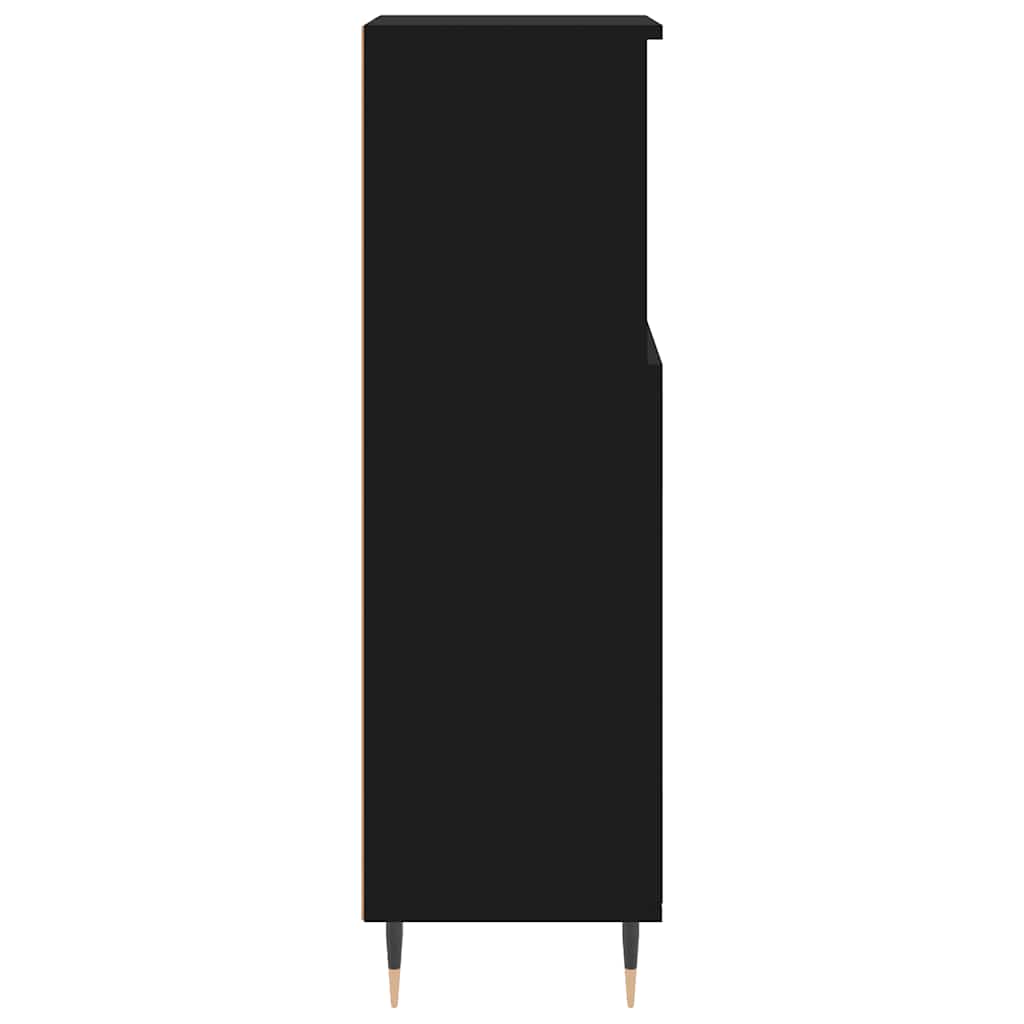 vidaXL Bathroom Cabinet Black 30x30x100 cm Engineered Wood