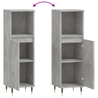 vidaXL Bathroom Cabinet Concrete Grey 30x30x100 cm Engineered Wood