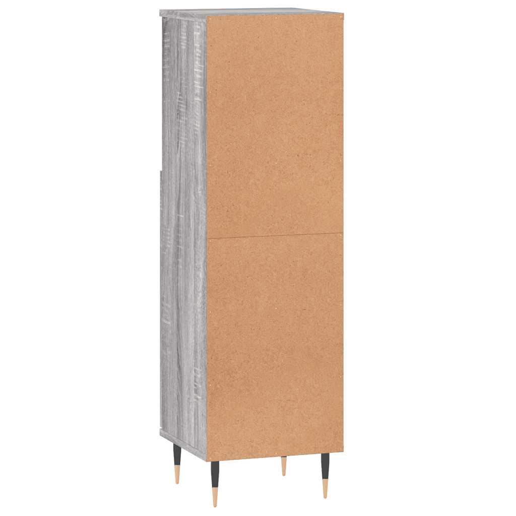 vidaXL Bathroom Cabinet Grey Sonoma 30x30x100 cm Engineered Wood