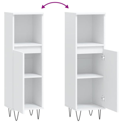 vidaXL Bathroom Cabinet White 30x30x100 cm Engineered Wood