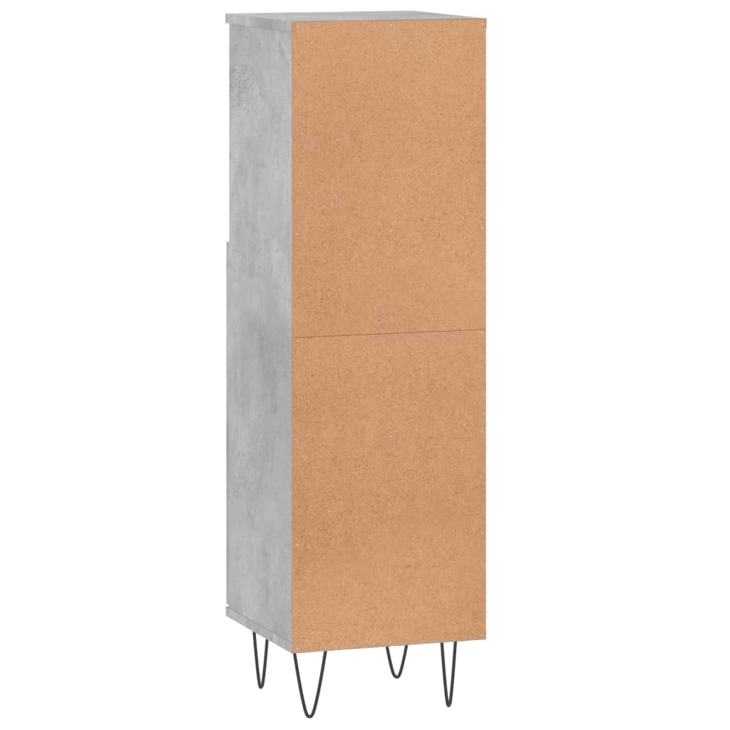 vidaXL Bathroom Cabinet Concrete Grey 30x30x100 cm Engineered Wood