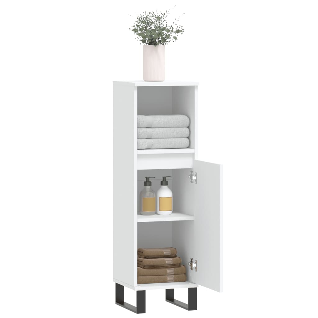 vidaXL Bathroom Cabinet White 30x30x100 cm Engineered Wood