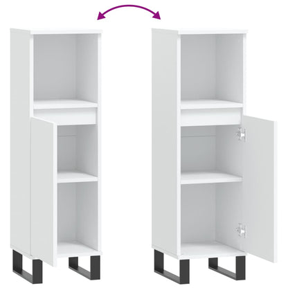 vidaXL Bathroom Cabinet White 30x30x100 cm Engineered Wood
