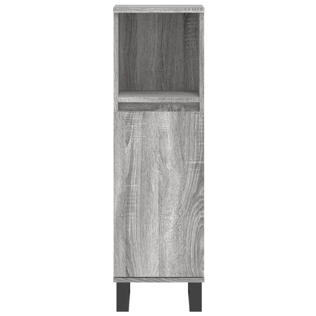 vidaXL Bathroom Cabinet Grey Sonoma 30x30x100 cm Engineered Wood