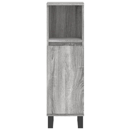 vidaXL Bathroom Cabinet Grey Sonoma 30x30x100 cm Engineered Wood