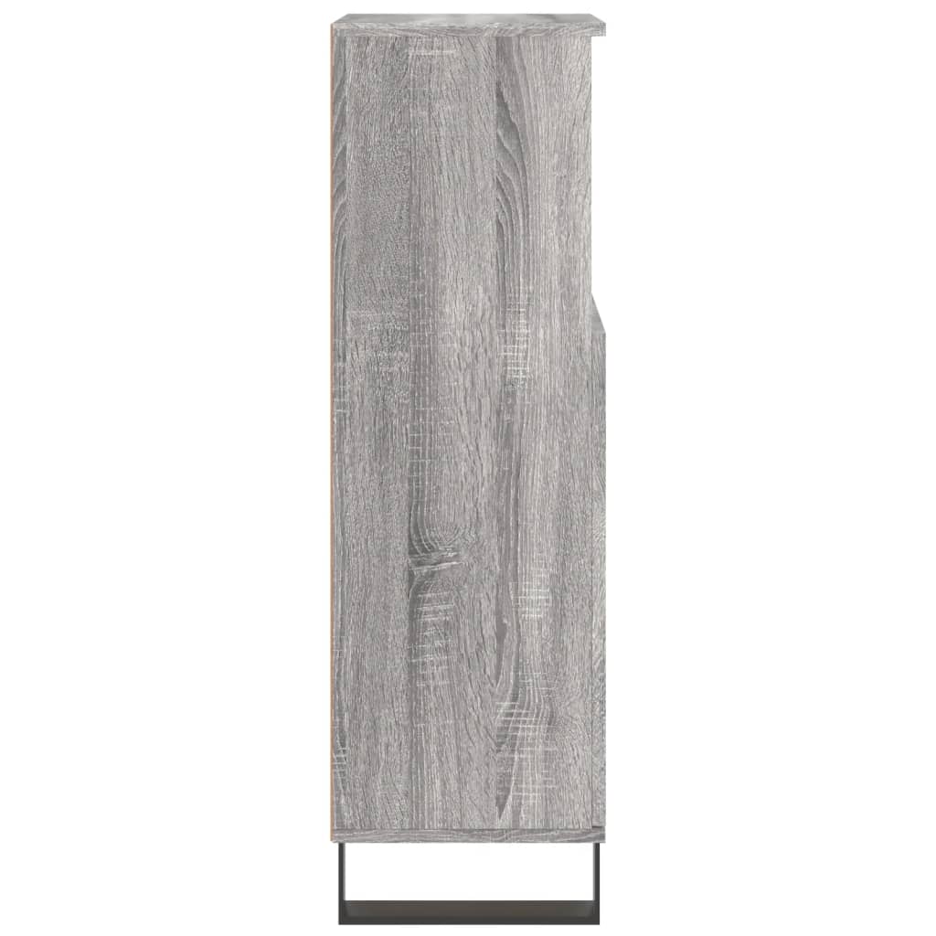 vidaXL Bathroom Cabinet Grey Sonoma 30x30x100 cm Engineered Wood