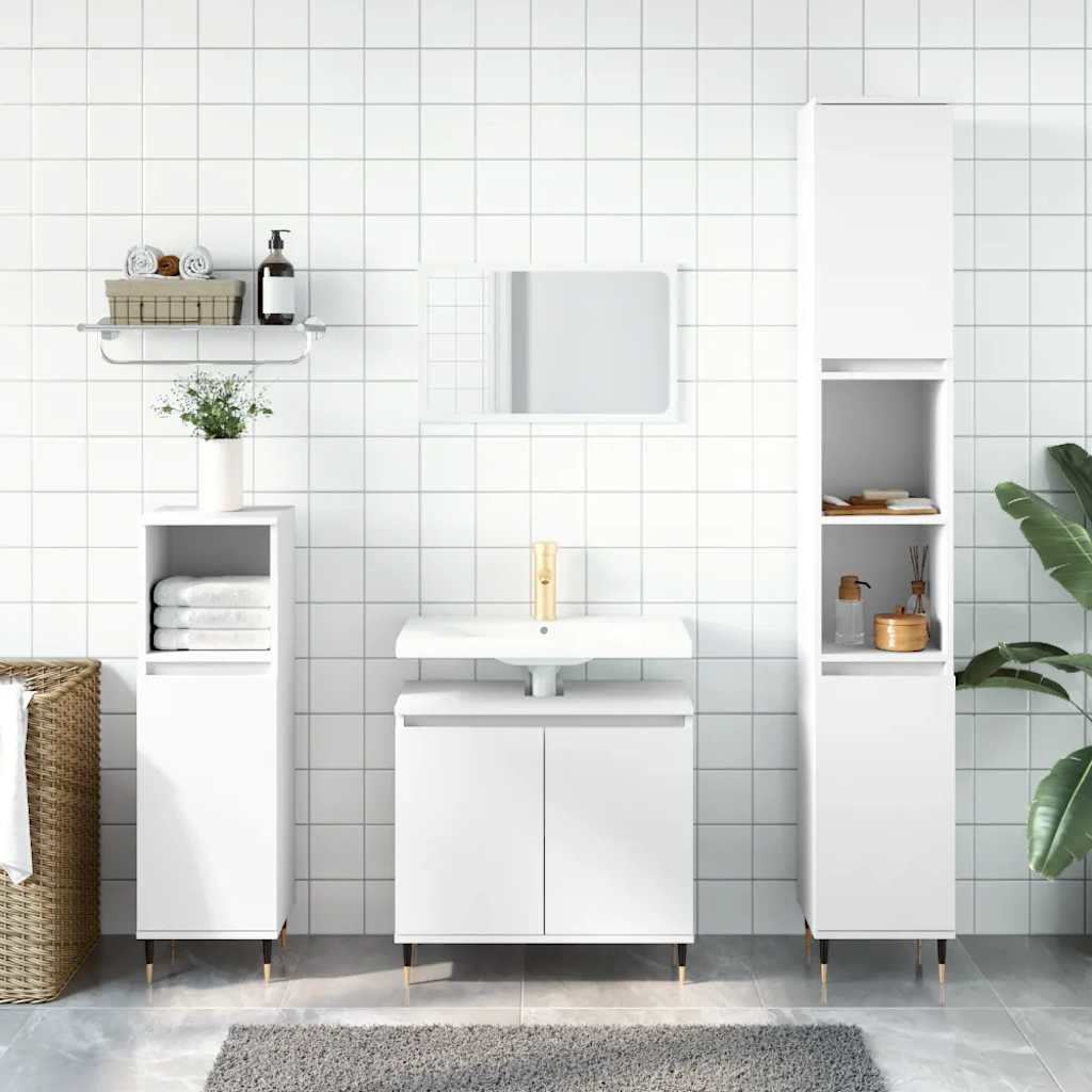 vidaXL Bathroom Cabinet White 58x33x60 cm Engineered Wood