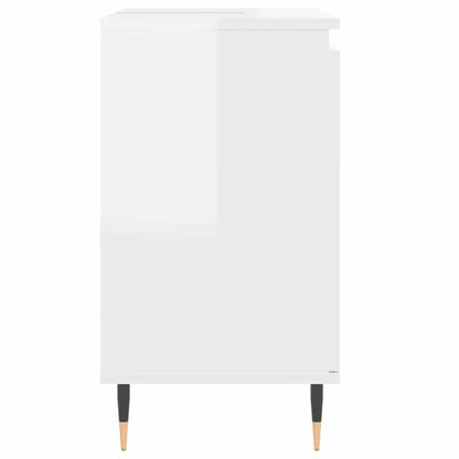 vidaXL Bathroom Cabinet High Gloss White 58x33x60 cm Engineered Wood