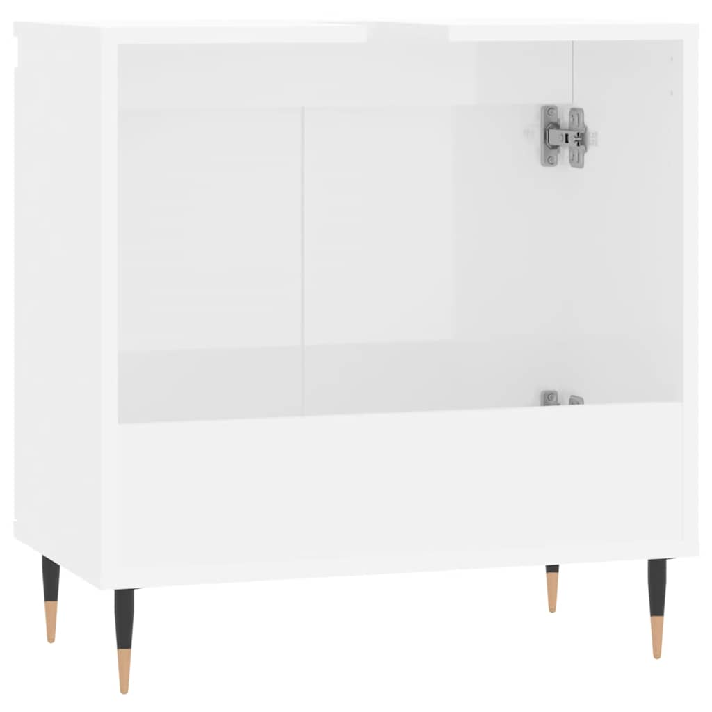 vidaXL Bathroom Cabinet High Gloss White 58x33x60 cm Engineered Wood