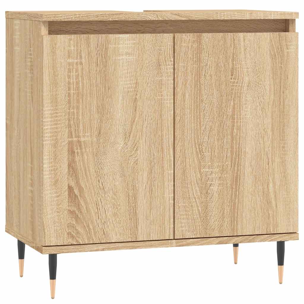 vidaXL Bathroom Cabinet | Sonoma oak | Engineered wood, iron | Small