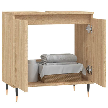 vidaXL Bathroom Cabinet | Sonoma oak | Engineered wood, iron | Small