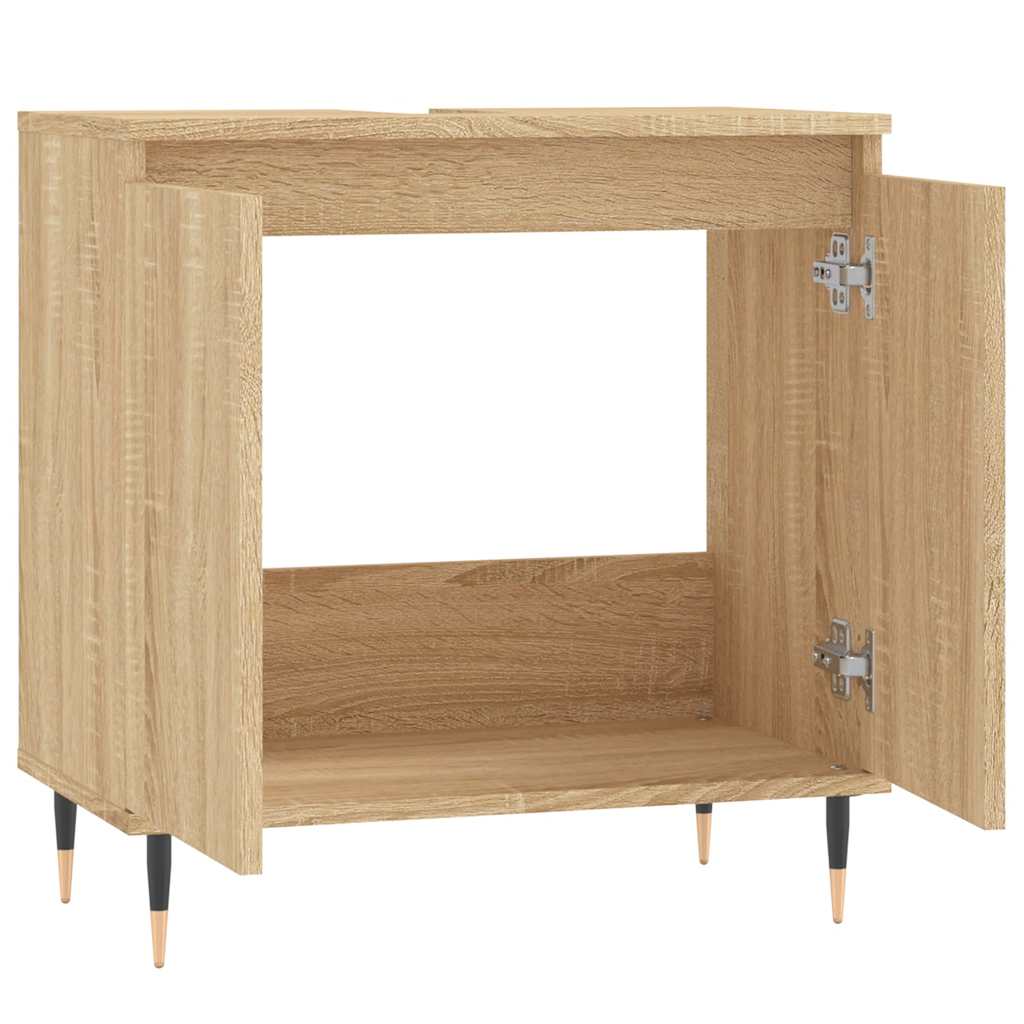vidaXL Bathroom Cabinet | Sonoma oak | Engineered wood, iron | Small