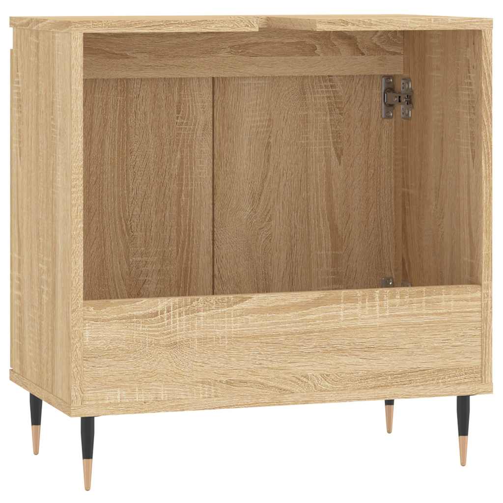 vidaXL Bathroom Cabinet | Sonoma oak | Engineered wood, iron | Small