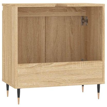vidaXL Bathroom Cabinet | Sonoma oak | Engineered wood, iron | Small