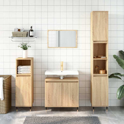 vidaXL Bathroom Cabinet | Sonoma oak | Engineered wood, iron | Small