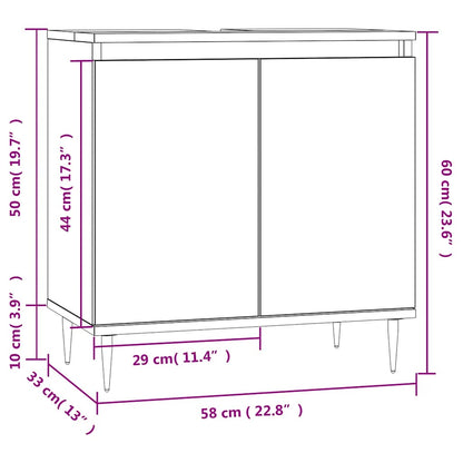 vidaXL Bathroom Cabinet Concrete Grey 58x33x60 cm Engineered Wood