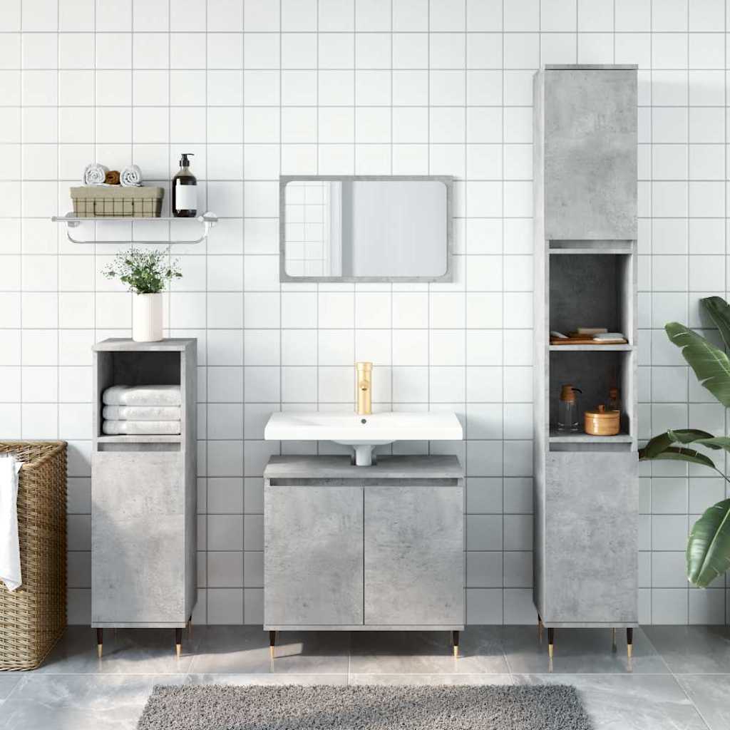 vidaXL Bathroom Cabinet Concrete Grey 58x33x60 cm Engineered Wood