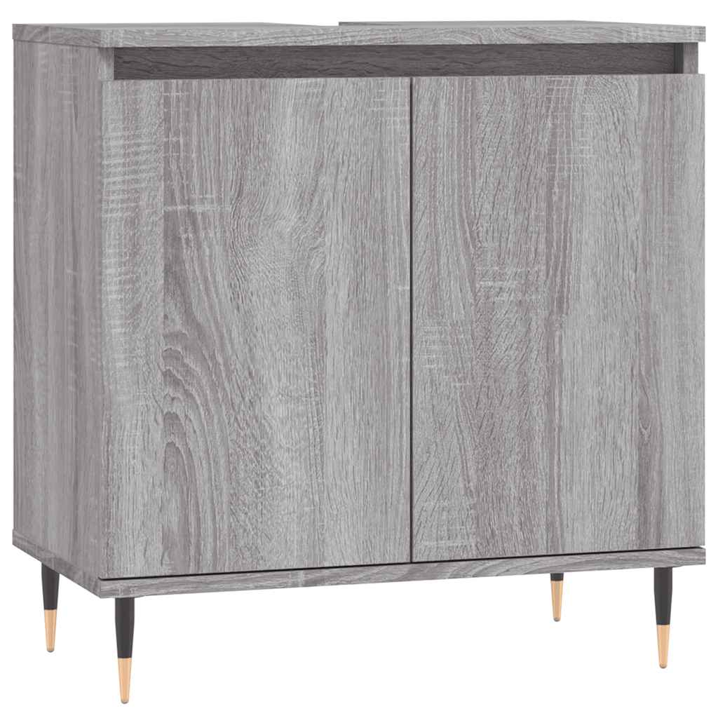 vidaXL Bathroom Cabinet Grey Sonoma 58x33x60 cm Engineered Wood