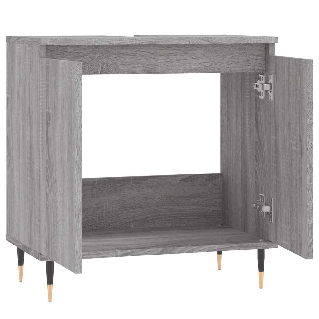 vidaXL Bathroom Cabinet Grey Sonoma 58x33x60 cm Engineered Wood