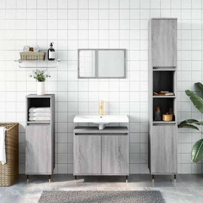 vidaXL Bathroom Cabinet Grey Sonoma 58x33x60 cm Engineered Wood