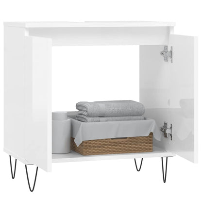 vidaXL Bathroom Cabinet High Gloss White 58x33x60 cm Engineered Wood