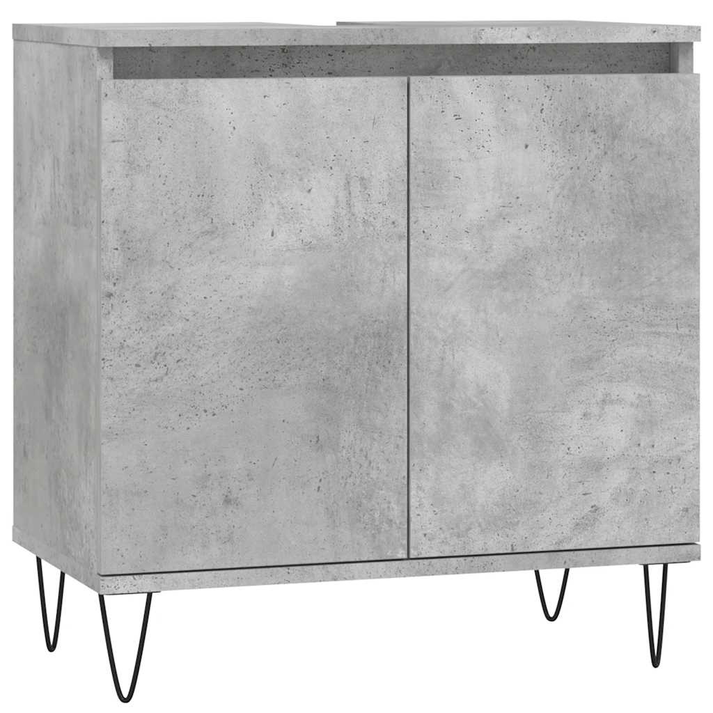 vidaXL Bathroom Cabinet Concrete Grey 58x33x60 cm Engineered Wood