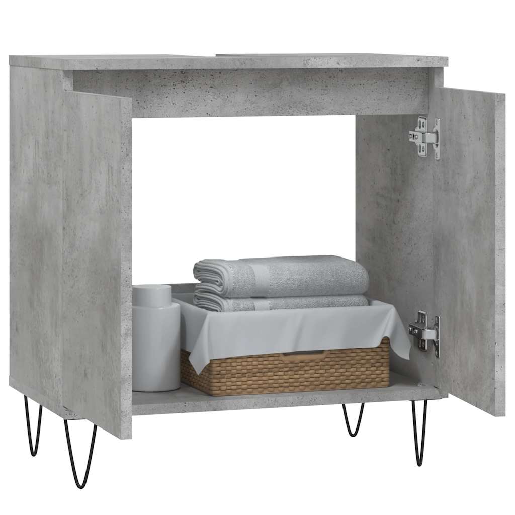 vidaXL Bathroom Cabinet Concrete Grey 58x33x60 cm Engineered Wood