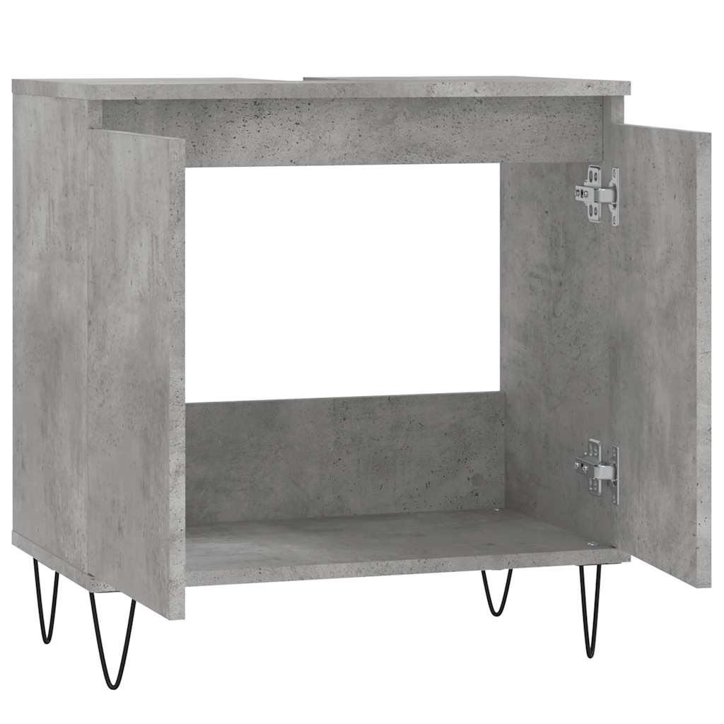 vidaXL Bathroom Cabinet Concrete Grey 58x33x60 cm Engineered Wood