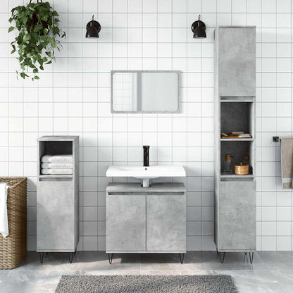 vidaXL Bathroom Cabinet Concrete Grey 58x33x60 cm Engineered Wood