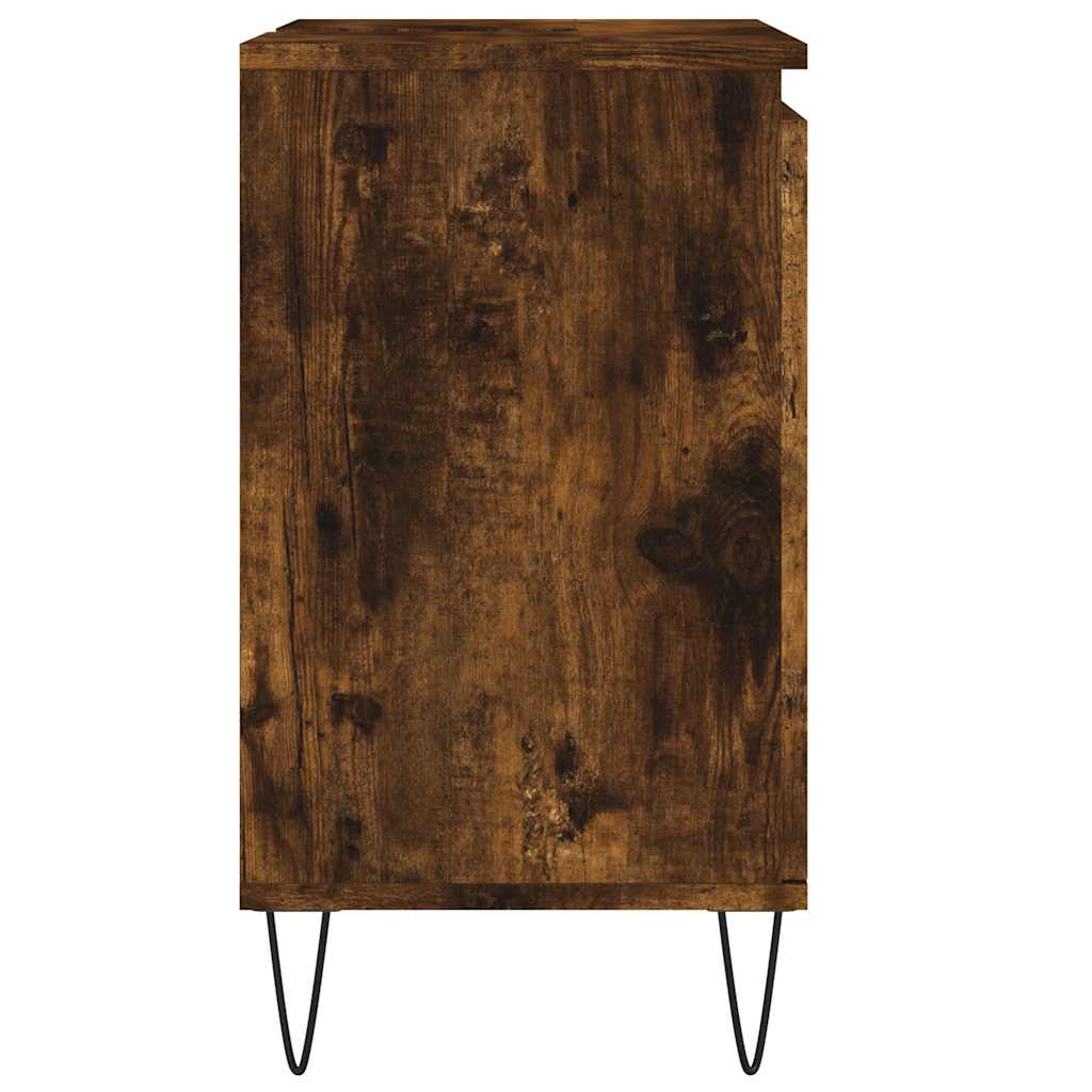 vidaXL Bathroom Cabinet Smoked Oak 58x33x60 cm Engineered Wood