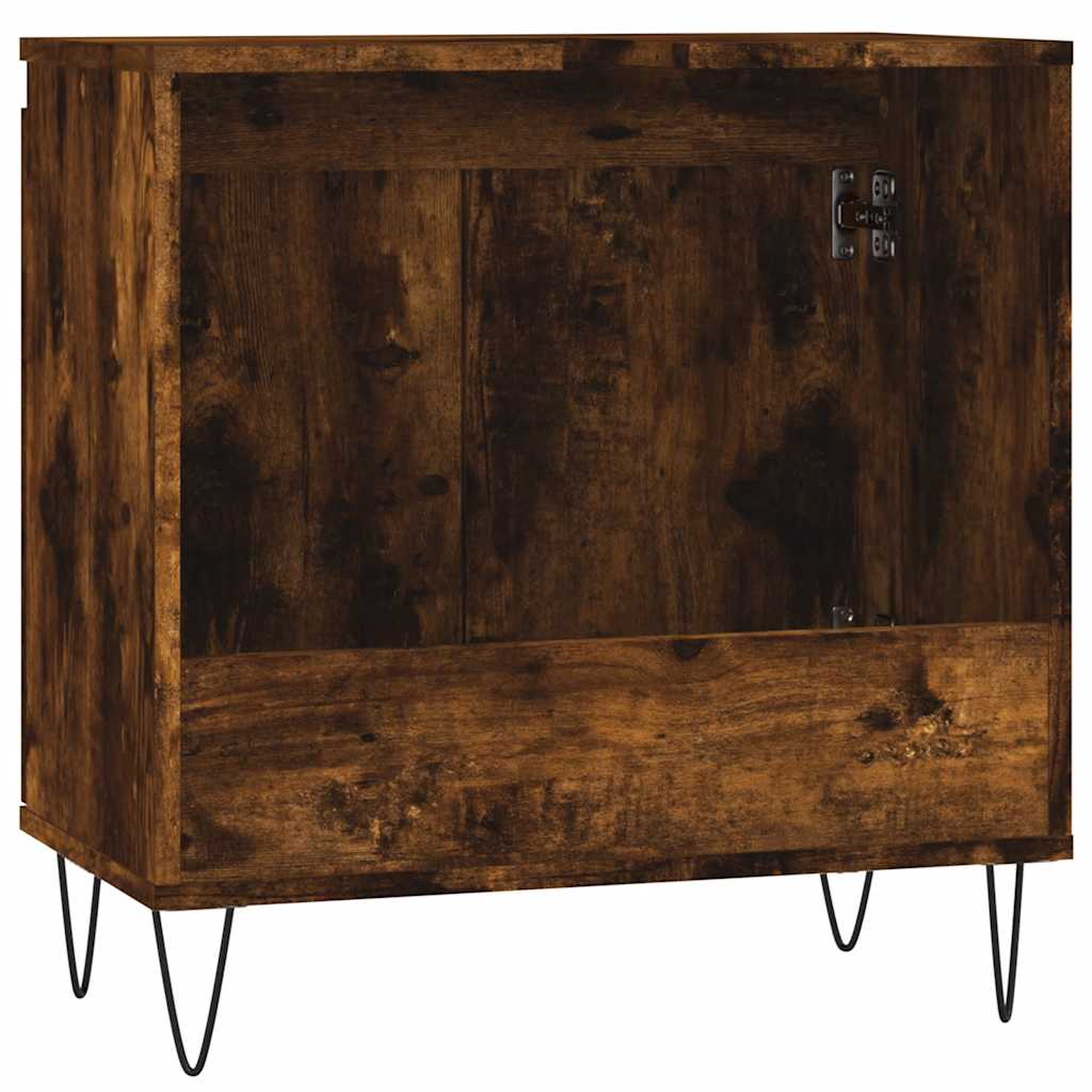 vidaXL Bathroom Cabinet Smoked Oak 58x33x60 cm Engineered Wood