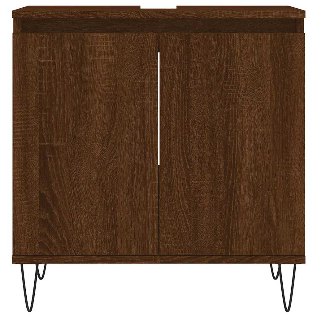vidaXL Bathroom Cabinet Brown Oak 58x33x60 cm Engineered Wood