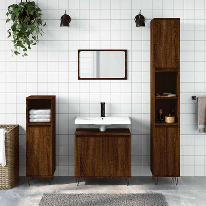 vidaXL Bathroom Cabinet Brown Oak 58x33x60 cm Engineered Wood