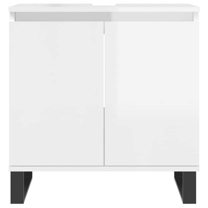 vidaXL Bathroom Cabinet High Gloss White 58x33x60 cm Engineered Wood