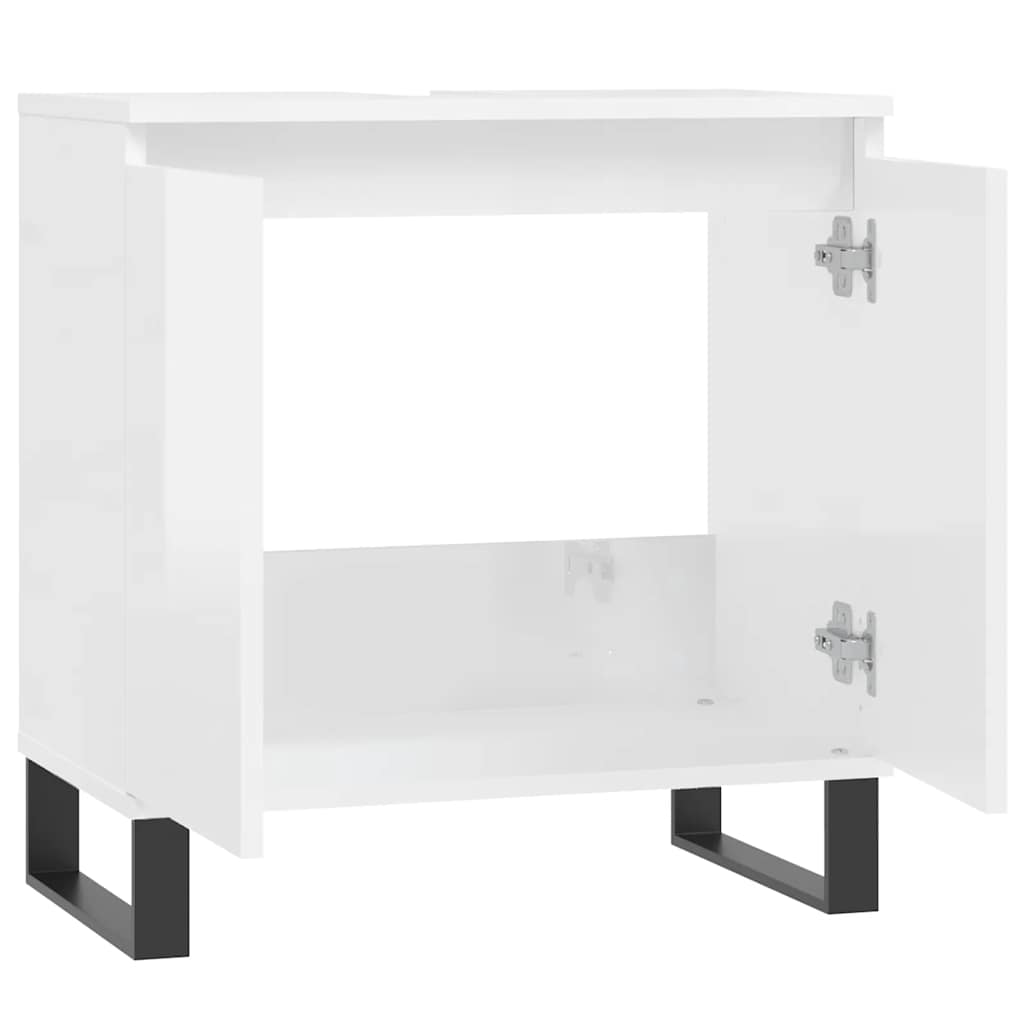 vidaXL Bathroom Cabinet High Gloss White 58x33x60 cm Engineered Wood
