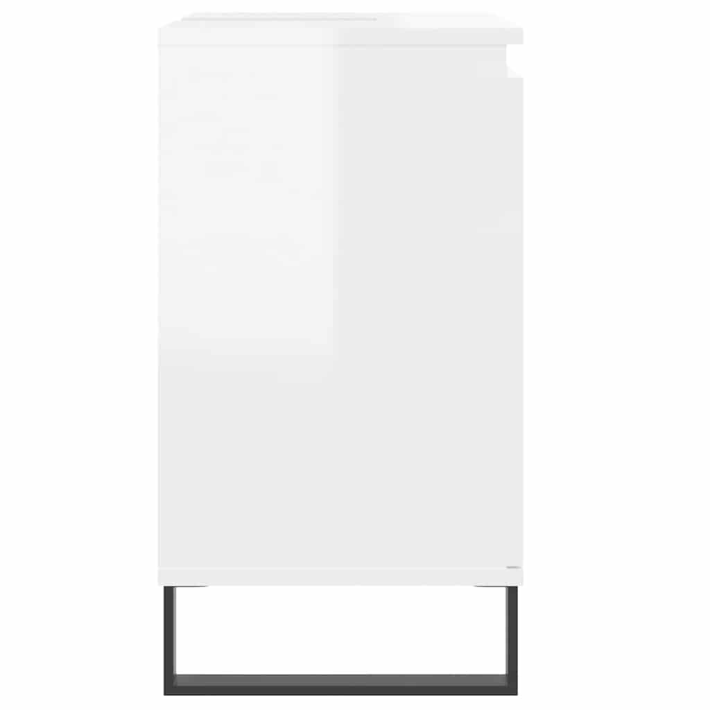 vidaXL Bathroom Cabinet High Gloss White 58x33x60 cm Engineered Wood