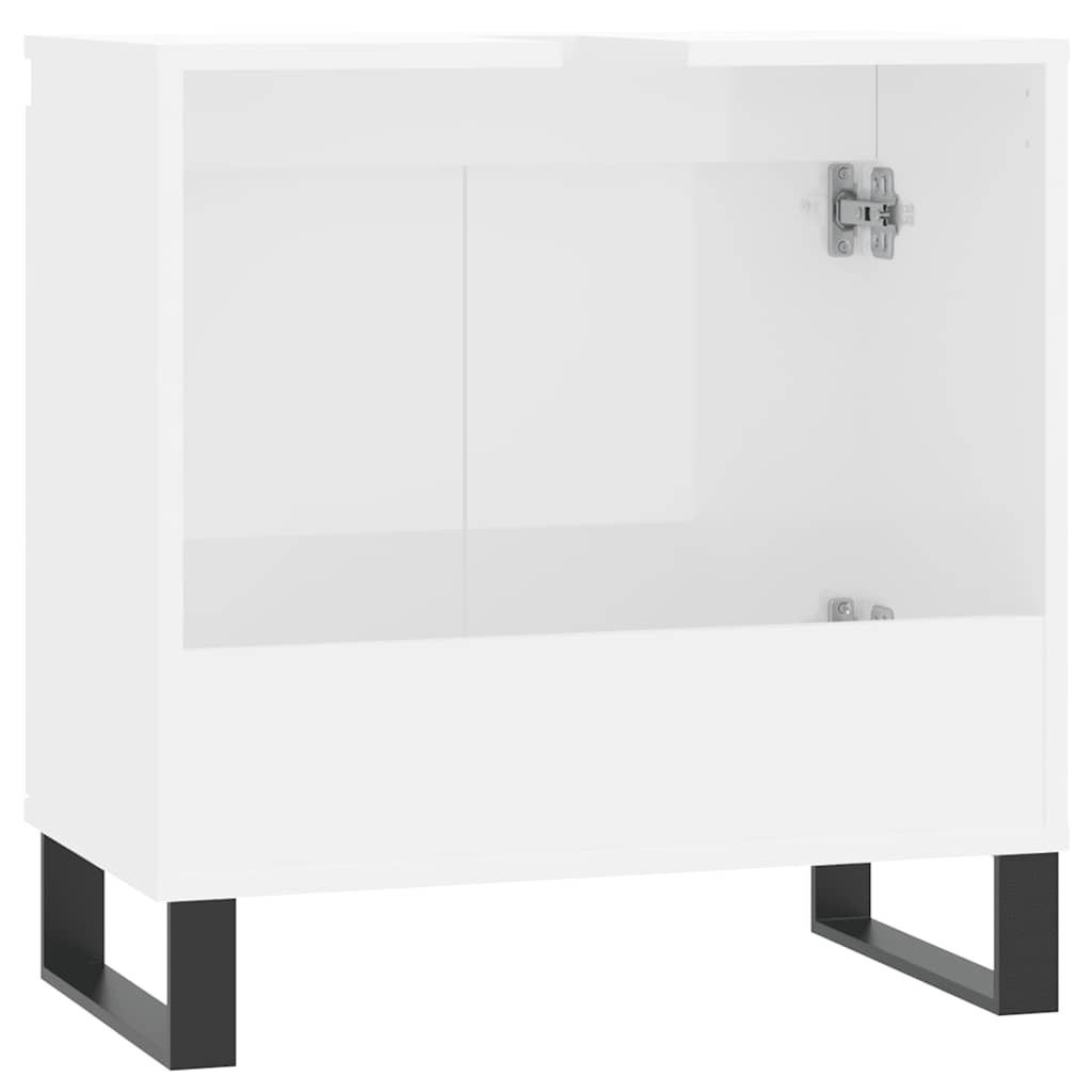 vidaXL Bathroom Cabinet High Gloss White 58x33x60 cm Engineered Wood