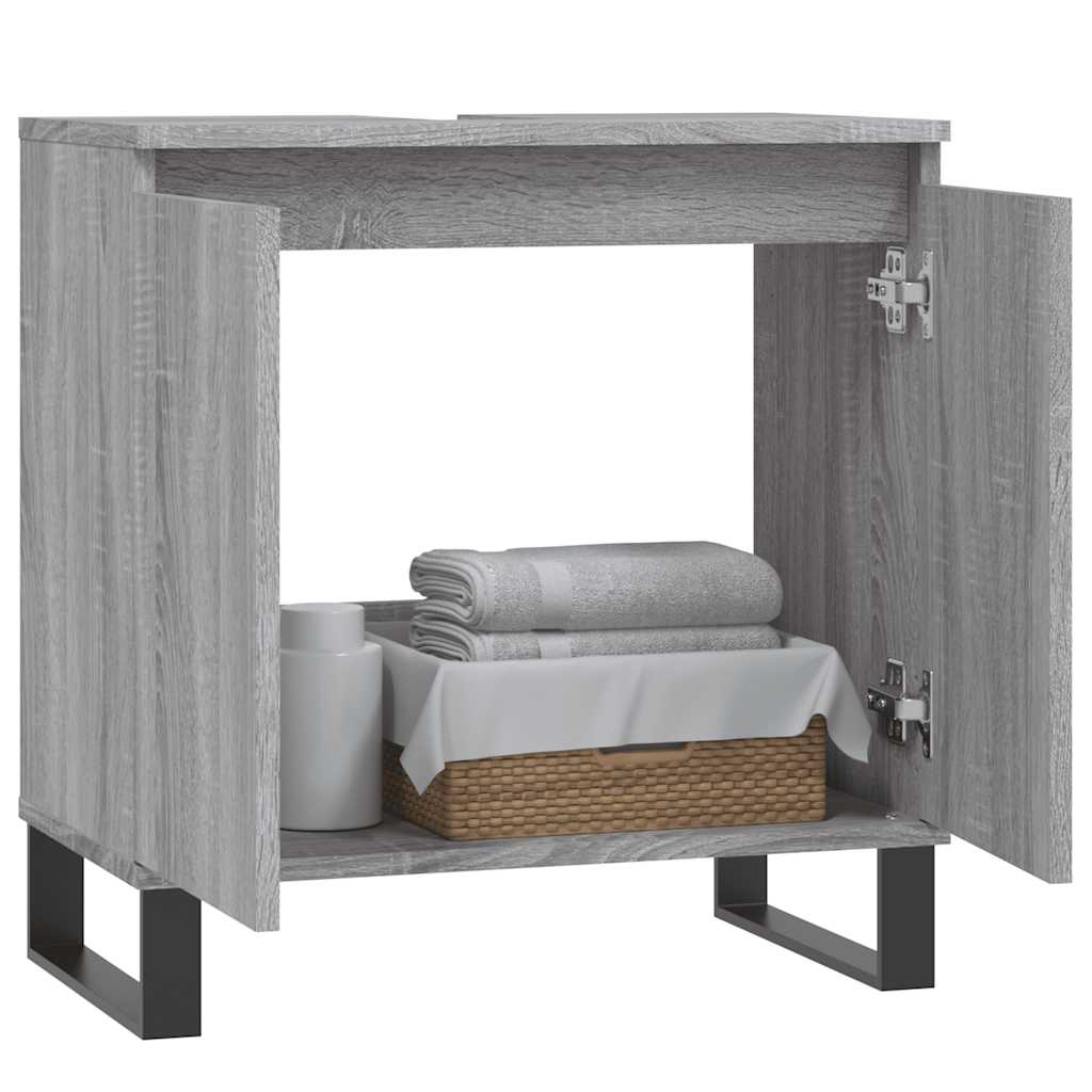 vidaXL Bathroom Cabinet Grey Sonoma 58x33x60 cm Engineered Wood