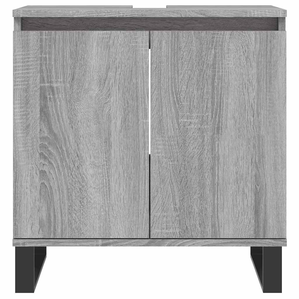 vidaXL Bathroom Cabinet Grey Sonoma 58x33x60 cm Engineered Wood