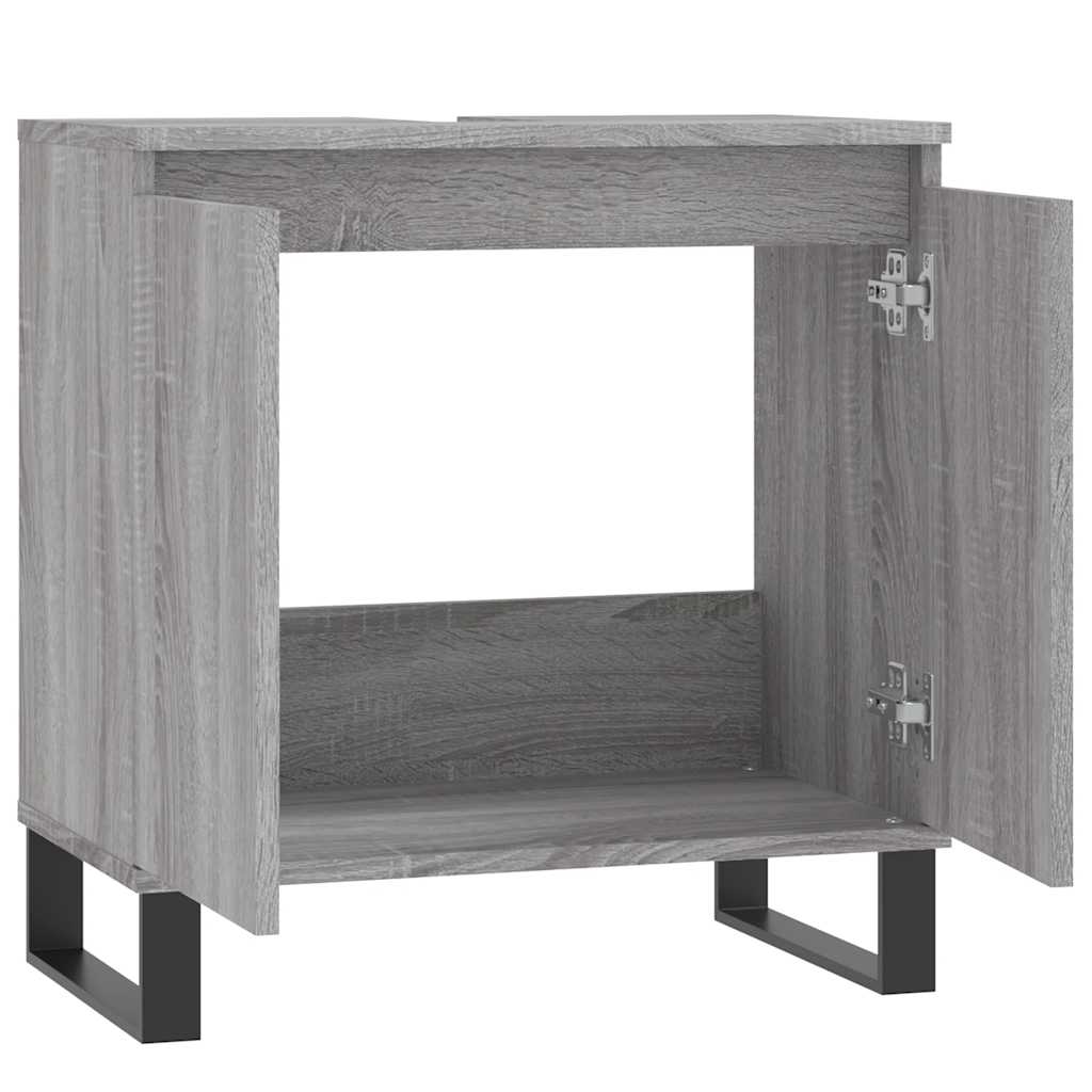 vidaXL Bathroom Cabinet Grey Sonoma 58x33x60 cm Engineered Wood